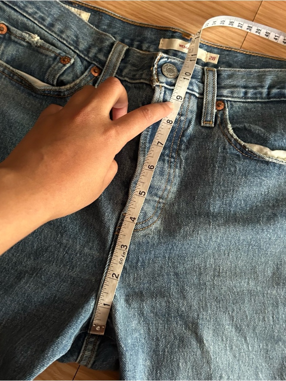 Levi’s Wedgie Big E Button Fly Jorts Women’s 28 - Picture 7 of 12